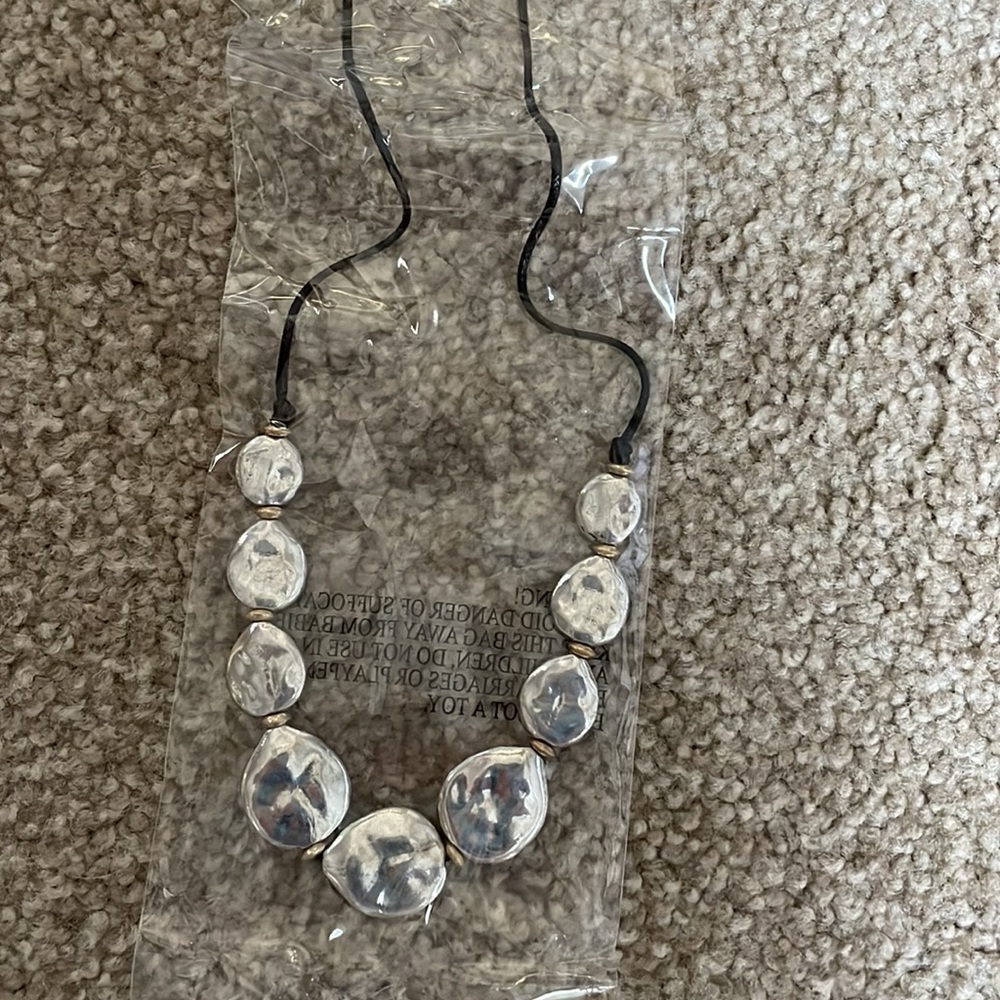 J jill Silver tone adjustable necklace NWT